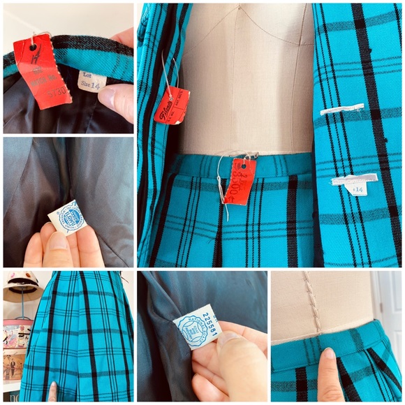 Vintage 60’s/70’s “Mad Men” Plaid Skirt & Jacket Suit - Picture 14 of 15